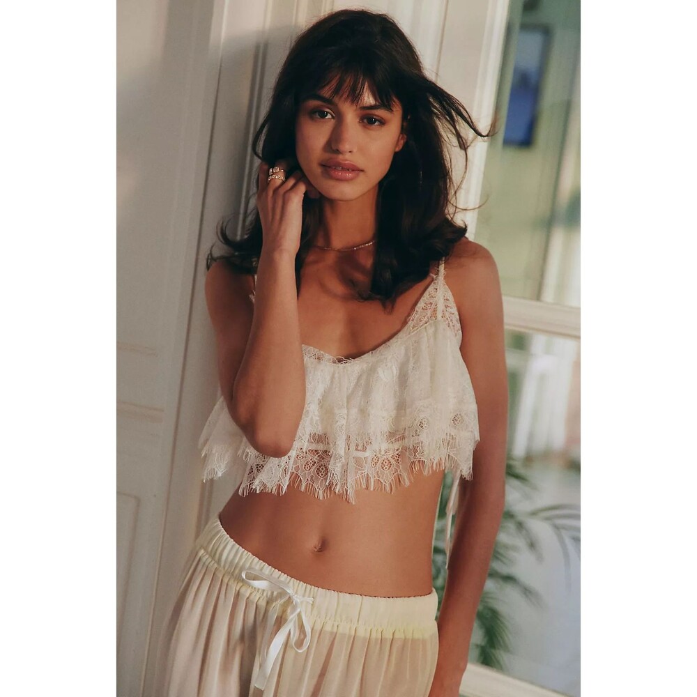 Anthropologie LyreBird Women’s Lace Swing Crop Cami Top Size M NWT Boho Coquette